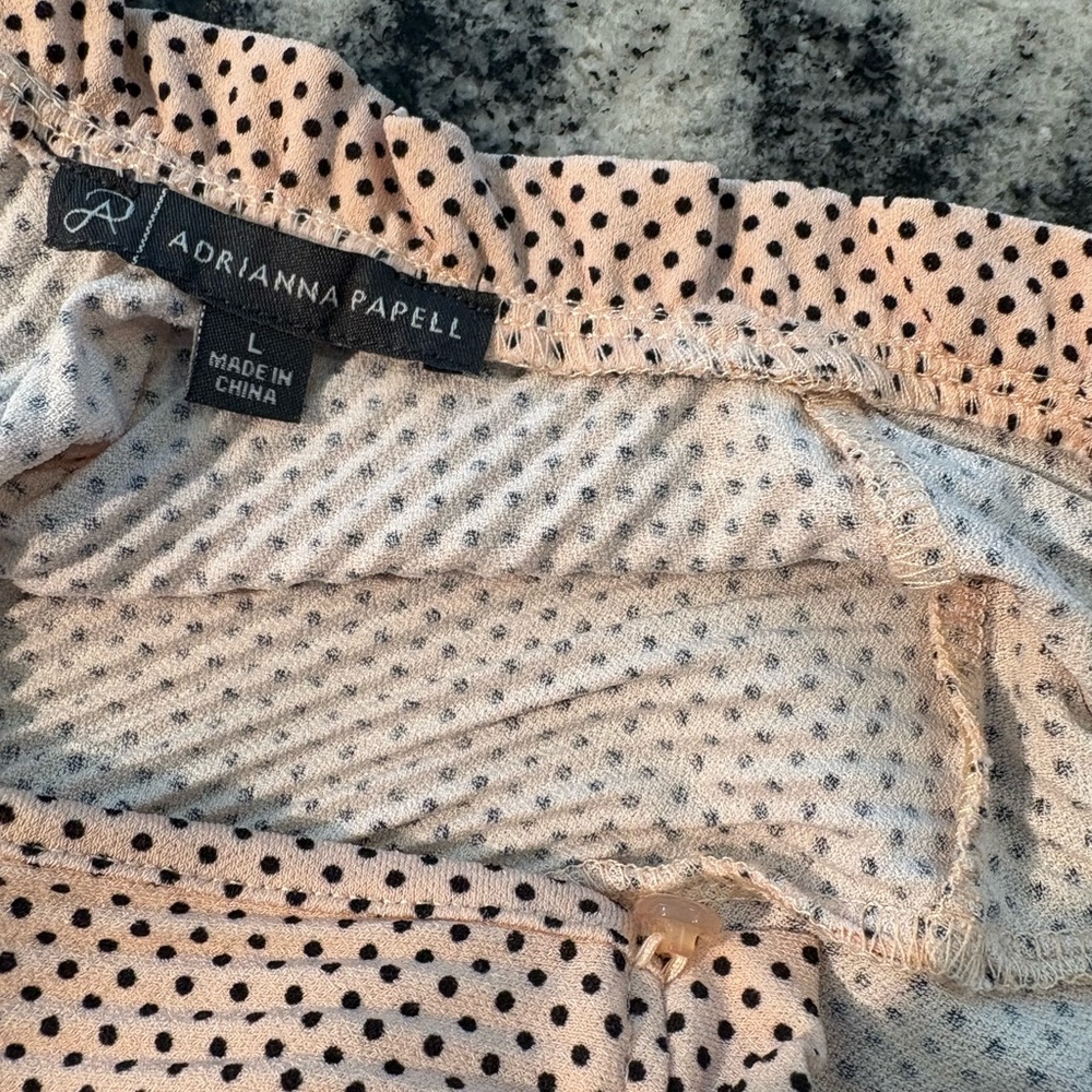 Adrianna Papell Black and light pink  Patterned Blouse - Picture 2 of 8